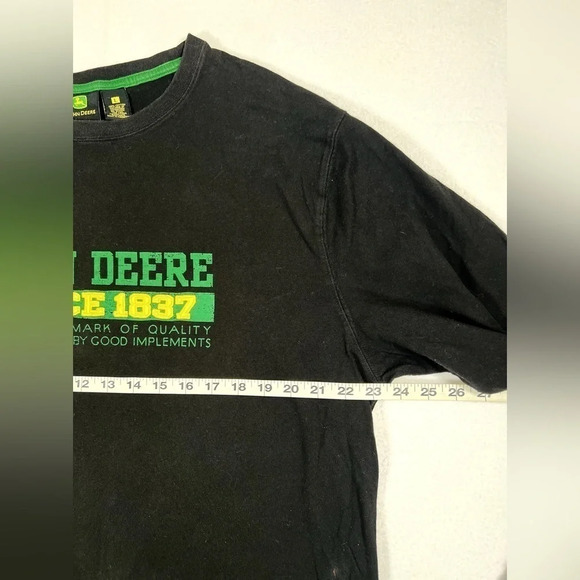 JOHN DEERE Men’s Long Sleeve Logo Embroidered Black Tee Shirt Farm Tractor Large - Picture 8 of 9